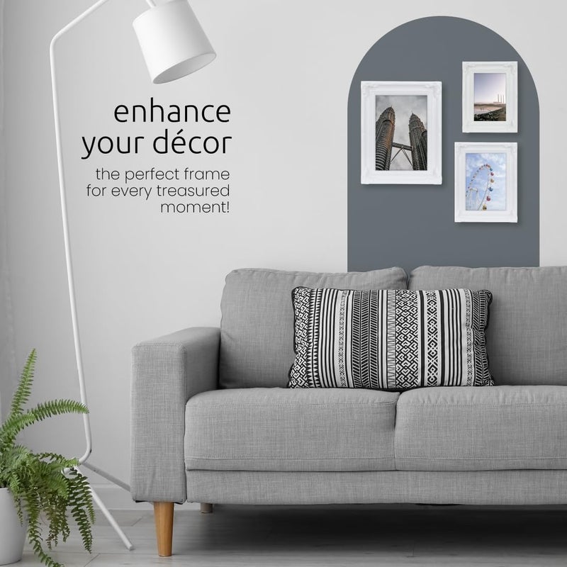 Kiera Grace Georgia Picture Frame, Holds a 5" x 7" Photo, 7" x 9" Large Plastic Picture Frame for Wall Hanging and Photo Display, White - Image 3